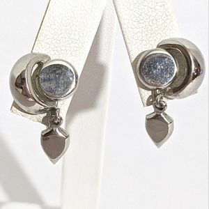 Vintage 30's Silver Dangle Screw Back Earrings